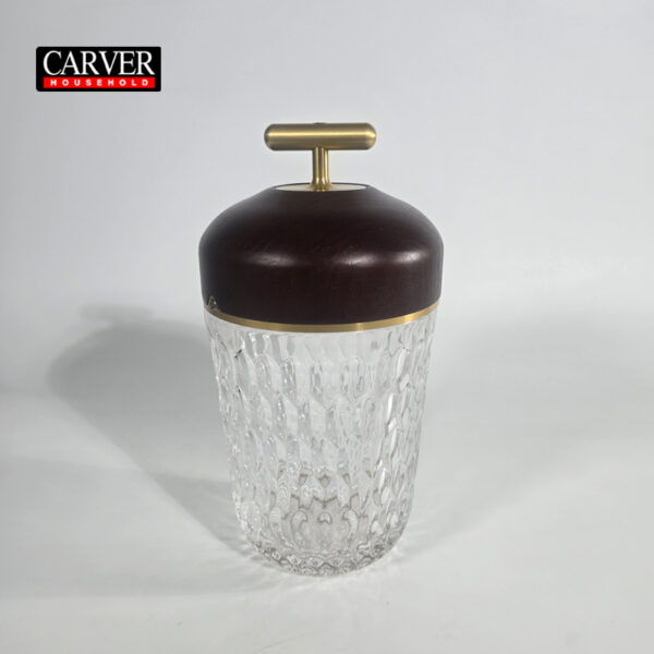 Factory Hot Sale Leaded Crystal Glass Decorative Table Lamp for Living Room Bedroom Hotel Rechargeable Touch Crystal Table Lamp FOLIA BLACK WOOD PORTABLE LAMP