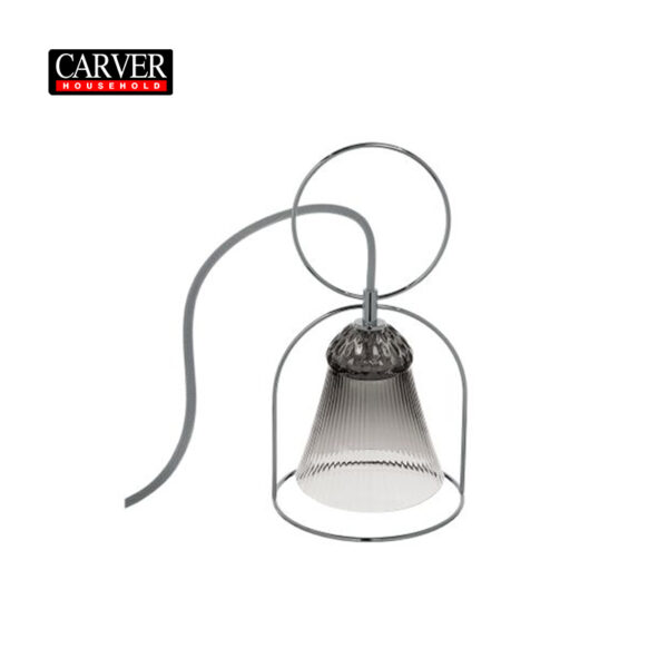 Factory hot selling flannel grey crystal glass apollo one light table lamp living room hotel decoration table lamp