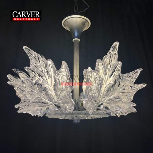 Champs Elysees Maple Leaf 6L Chandelier Clear crystal, chrome finish