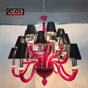 Fully Handmade Red 18L Murano Chandelier Crystal Glass Chandelier Decorative Chandelier