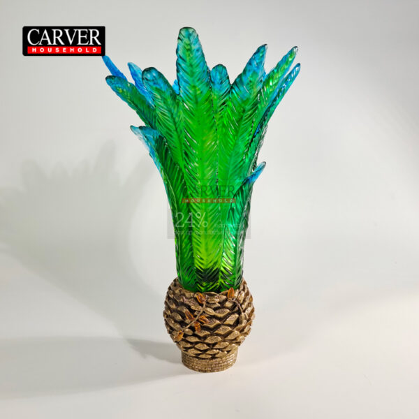Handmade brass and crystal Palm Beach noble vase decorative vase