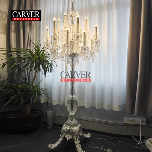 Shiny K9 crystal all-copper floor lamp living room hotel decoration crystal floor lamp