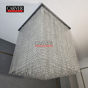 High quality Czech bedroom square crystal photo frame ceiling light