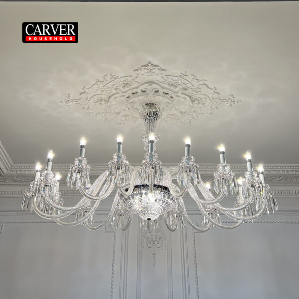 Royal 16-Light Oval Chandelier Large Lighted Bowl - Clear