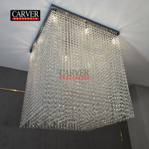 High quality Czech bedroom square crystal photo frame ceiling light