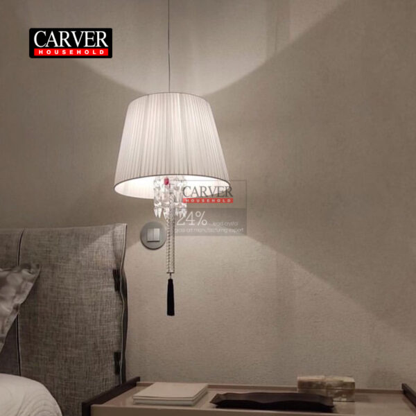 Factory hot selling one end cloth cover bedroom hotel decoration crystal chandelier
