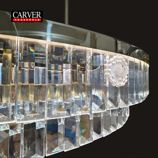 Double layer oval crystal chandelier
