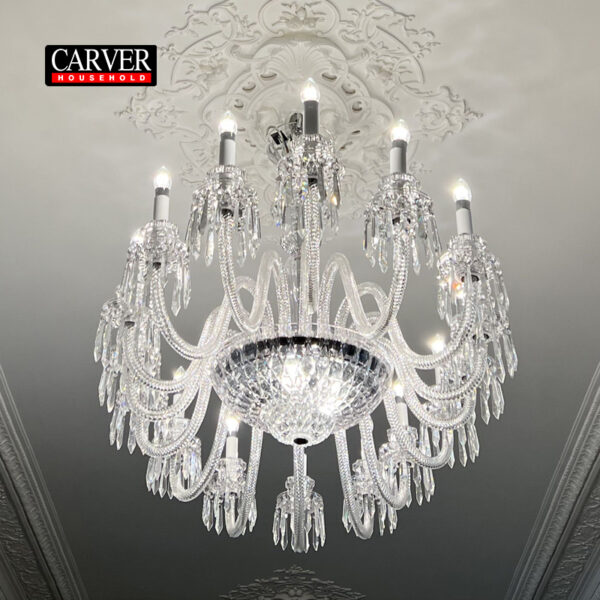 Royal 16-Light Oval Chandelier Large Lighted Bowl - Clear - Image 4