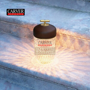 Dark Wood Hand Lamp Rechargeable Touch Crystal Glass Night Light