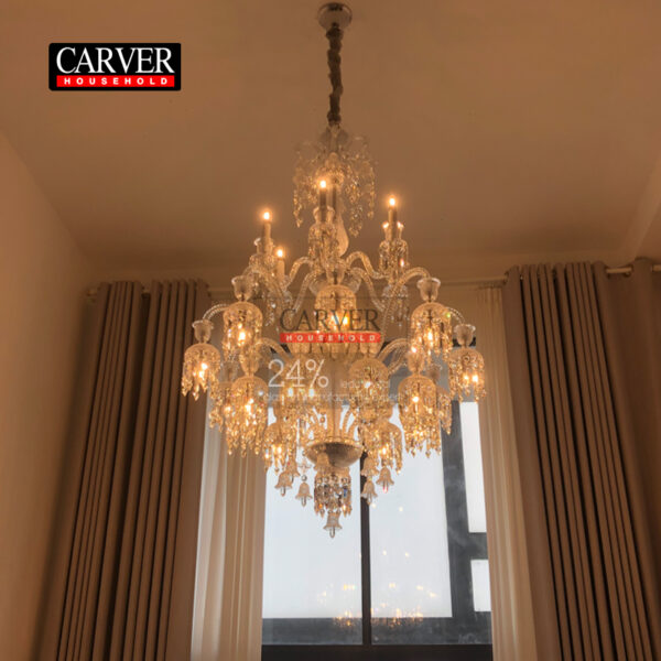 Fully handmade 24% leaded crystal glass chandelier living room hotel decoration crystal chandelier