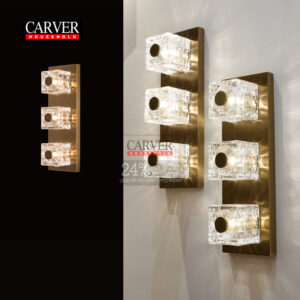 Fully handmade 24% leaded crystal glass wall lamp