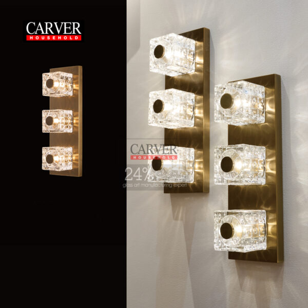 Fully handmade 24% leaded crystal glass wall lamp