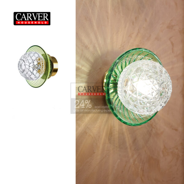 Fully handmade 24% leaded crystal glass wall lamp