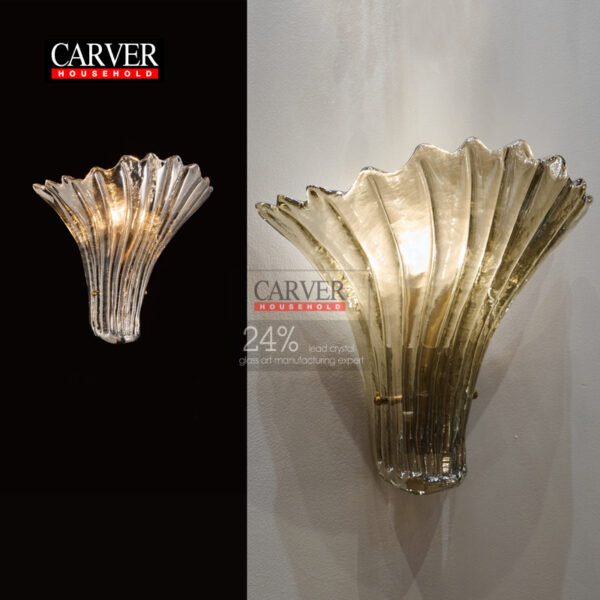 Fully handmade 24% leaded crystal glass wall lamp