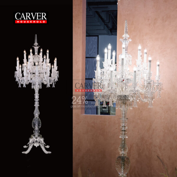 Fully handmade 24% leaded crystal glass living room bedroom floor lamp
