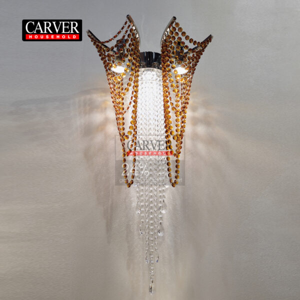 Fully handmade 24% leaded crystal glass wall lamp