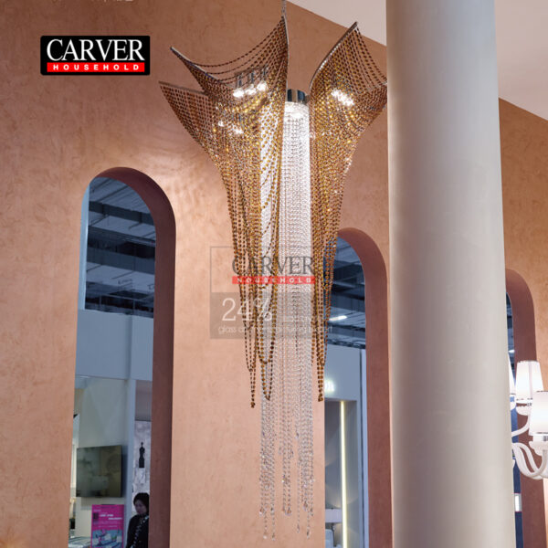 Fully handmade 24% leaded crystal glass living room bedroom chandelier