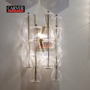 Fully handmade 24% leaded crystal glass wall lamp