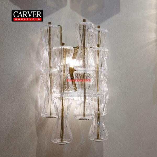Fully handmade 24% leaded crystal glass wall lamp