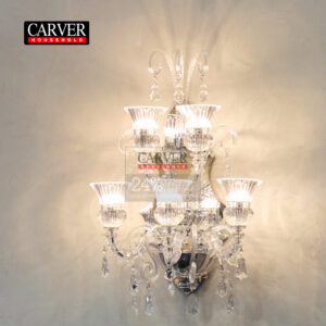 Fully handmade 24% leaded crystal glass wall lamp