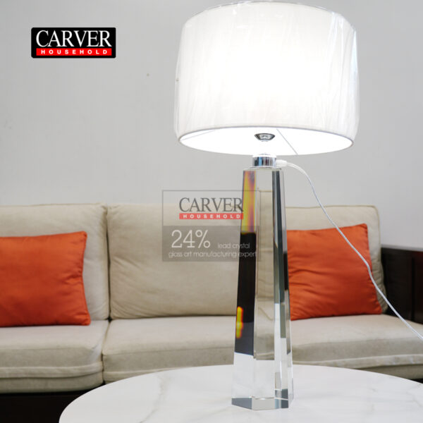 Tapered Hex Crystal Table Lamp