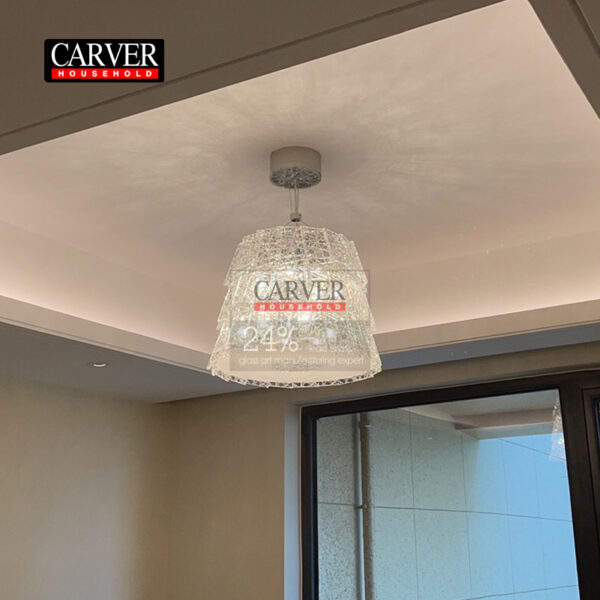 Fully hand-carved line crystal module chandelier