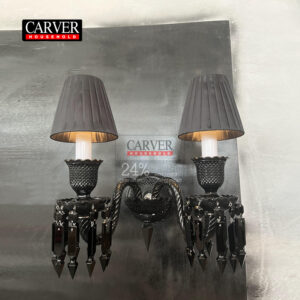 High Quality 24% Leaded Glass Crystal Black Wall Lamp Living Room Bedroom Hotel Decoration Crystal Lamp