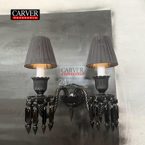 High Quality 24% Leaded Glass Crystal Black Wall Lamp Living Room Bedroom Hotel Decoration Crystal Lamp