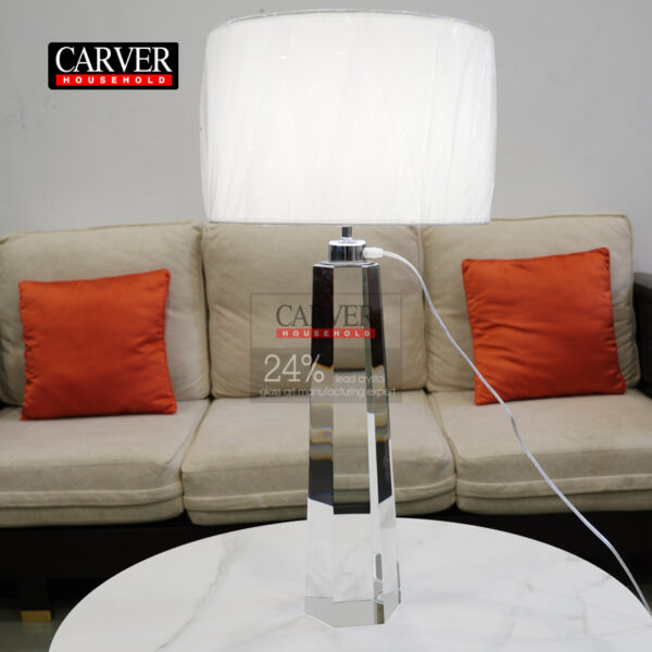 Tapered Hex Crystal Table Lamp