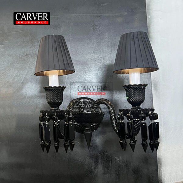 High Quality 24% Leaded Glass Crystal Black Wall Lamp Living Room Bedroom Hotel Decoration Crystal Lamp