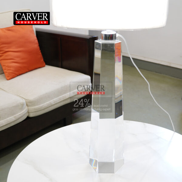 Tapered Hex Crystal Table Lamp