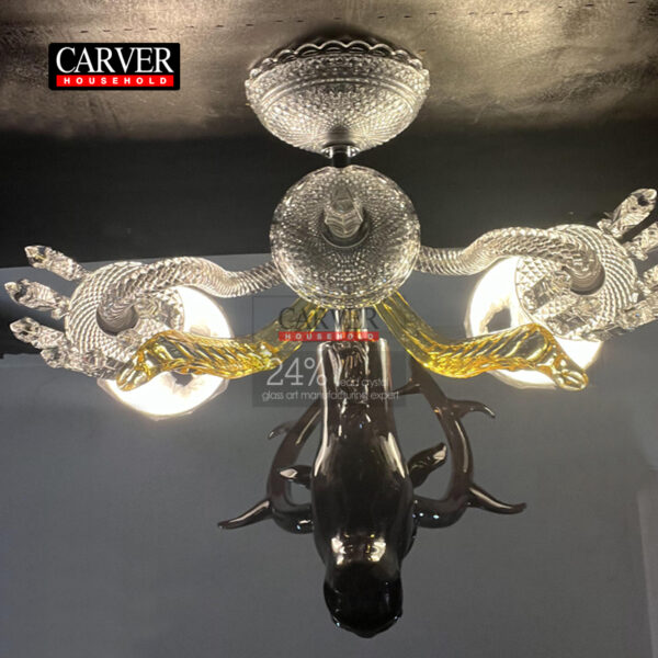 High Quality 24% Leaded Glass Crystal Deer Head Wall Lamp Living Room Bedroom Hotel Decorative Crystal Lamp