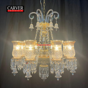 High quality 24% leaded glass crystal chandelier living room bedroom hotel decoration gold crystal chandelier