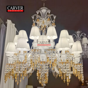 High Quality 24% Leaded Glass Crystal Chandelier Living Room Bedroom Hotel Decoration Gold Tassel Crystal Chandelier