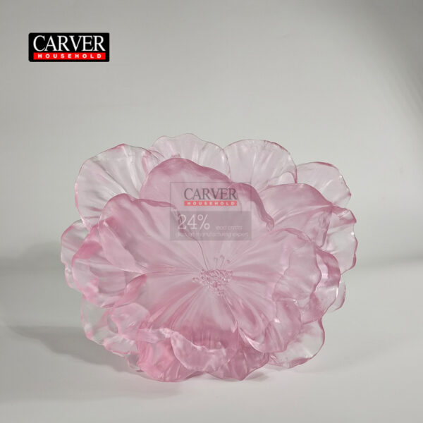 Fully handmade lost wax craft crystal glass vase camellia vase