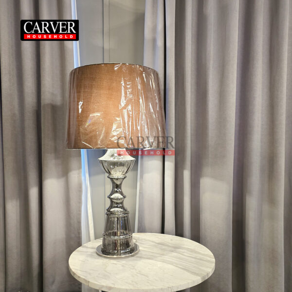 Fully handmade large crystal glass gray warrior decorative table lamp glass table lamp
