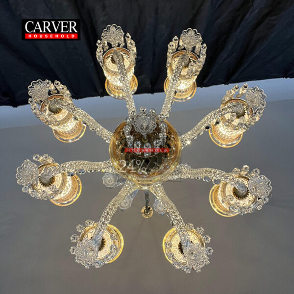 High quality 24% leaded glass crystal chandelier living room bedroom hotel decoration gold crystal chandelier