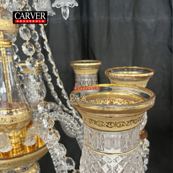 High quality 24% leaded glass crystal chandelier living room bedroom hotel decoration gold crystal chandelier