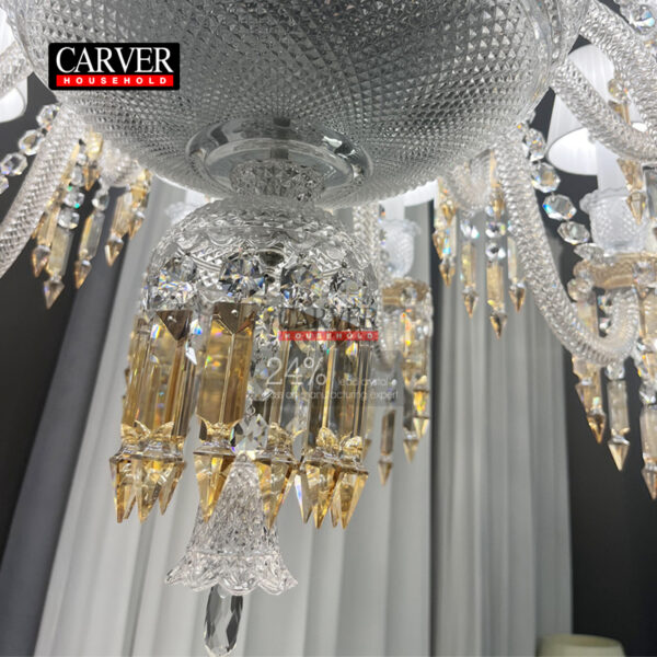 High Quality 24% Leaded Glass Crystal Chandelier Living Room Bedroom Hotel Decoration Gold Tassel Crystal Chandelier