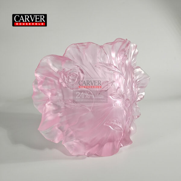 Fully handmade lost wax craft crystal glass vase camellia vase