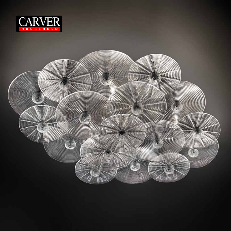 Handmade round combination glass wall lamp, hotel decorative crystal wall lamp