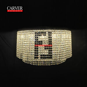 High-quality modern round crystal pendant light, decorative crystal chandelier.