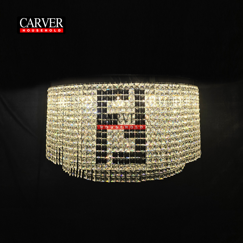 High-quality modern round crystal pendant light, decorative crystal chandelier.