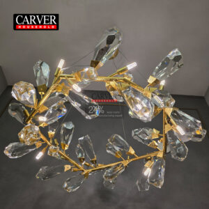 Living room and dining room round pendant special-shaped crystal decorative chandelier