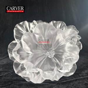 Fully handmade lost wax craft crystal glass vase camellia vase
