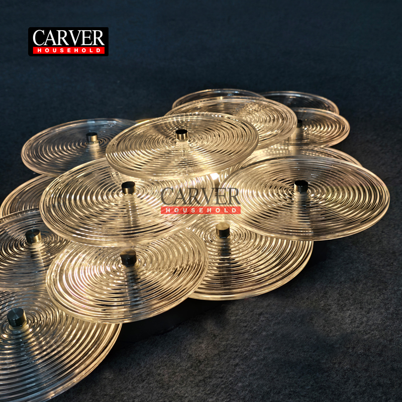 Handmade round combination glass wall lamp, hotel decorative crystal wall lamp