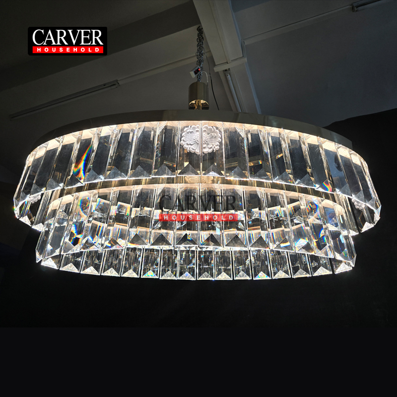 Fully hand-carved embossed crystal piece chandelier decorative crystal chandelier