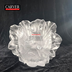 Fully handmade lost wax craft crystal glass vase camellia vase