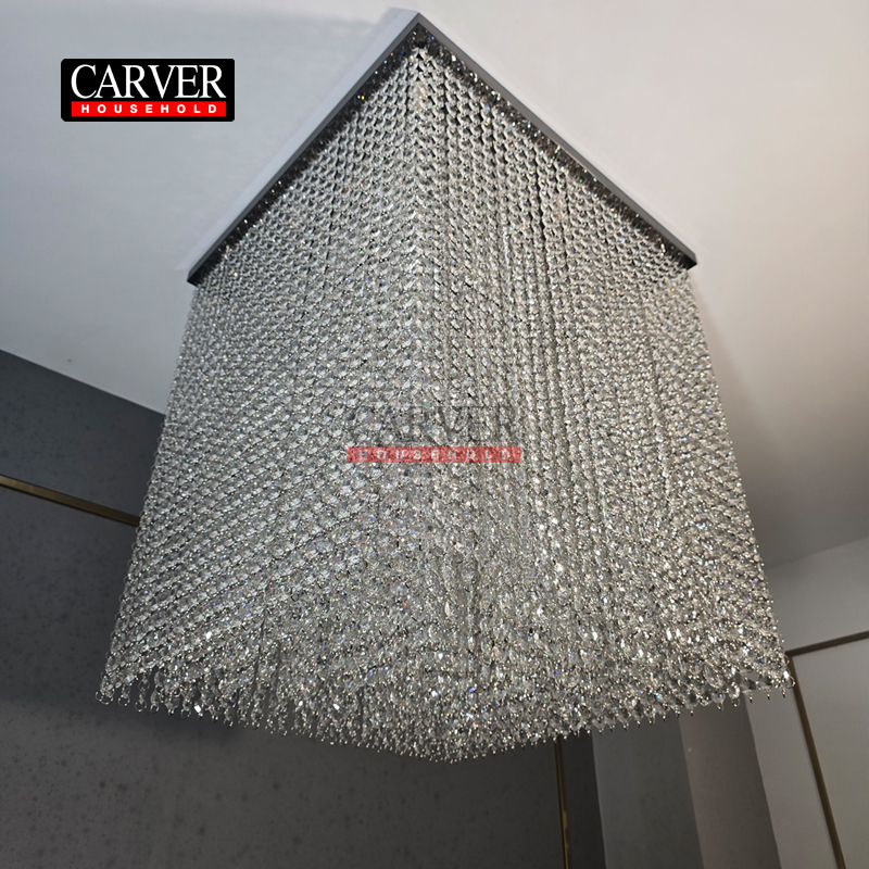 High quality crystal stainless steel ceiling light decorative crystal photo frame ceiling light