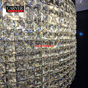 High-quality modern round crystal pendant light, decorative crystal chandelier.